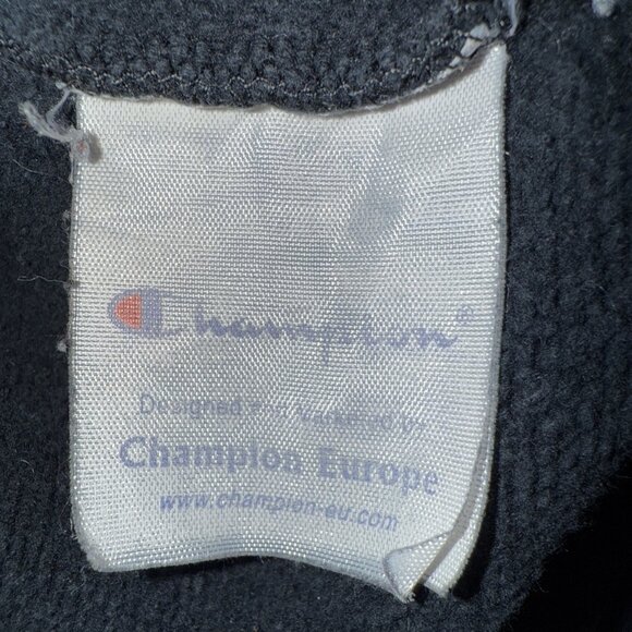 Champion Europe Sweatshirt Mens L Blue Cotton/Poly Blend Fleeced 1/4 Zip Logo - Picture 9 of 14